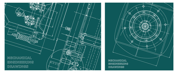 Engineering illustration set. Cover, flyer, banner, background