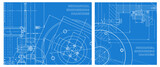 Fototapeta Tulipany - Engineering illustration set. Cover, flyer, banner, background