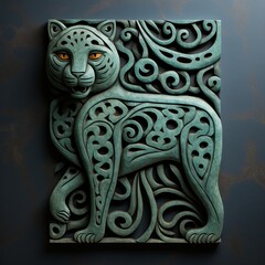 Wall Mural - A decorative piece of art that looks like a cat