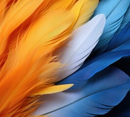 Wall Mural - A close up of colorful feathers. Generative AI.