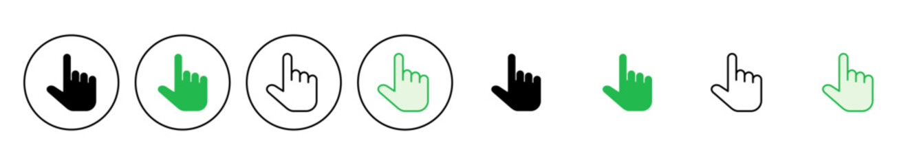 Hand icon set. hand vector icon, palm,click