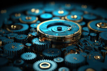 Poster - an infographic-style illustration featuring interconnected gears representing the seamless integrati