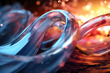 Poster - An abstract visualization of energy waves radiating from a fuel pump, portraying the interconnectedness of energy distribution. Generative Ai.