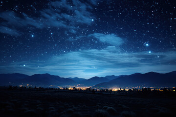Wall Mural - A clear, starry night sky untouched by light pollution, highlighting the celestial cleanliness of an unobstructed cosmic panorama. Generative Ai.