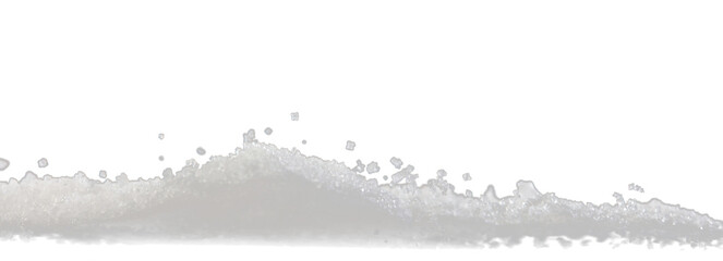 Wall Mural - Salt powder pour fall in bowl, white Salt crystal cook abstract cloud fly. Ground salt splash in air, food object element design. Black background isolated selective focus blur