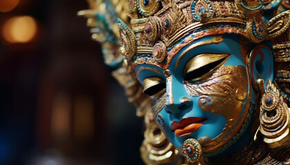 Poster - Beautiful sculpture of a Hindu god in Bali generated by AI