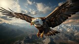 Fototapeta  - An eagle soaring in the blue sky