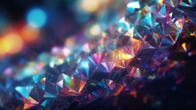 A Prism Rainbow Light On Dark Background Overlay Crystal Flare Abstract Effect Holographic Sunlight Reflection Wallpaper Colorful Glare Bokeh  AI Generated