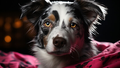 Sticker - Cute puppy portrait loyal, alert, sitting, looking at camera generated by AI