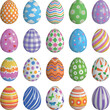 set of colorful easter eggs. isolated easter eggs with colorful decorations