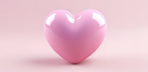 Wall Mural - A shiny heart symbol in the photo on a pink Background. generative AI