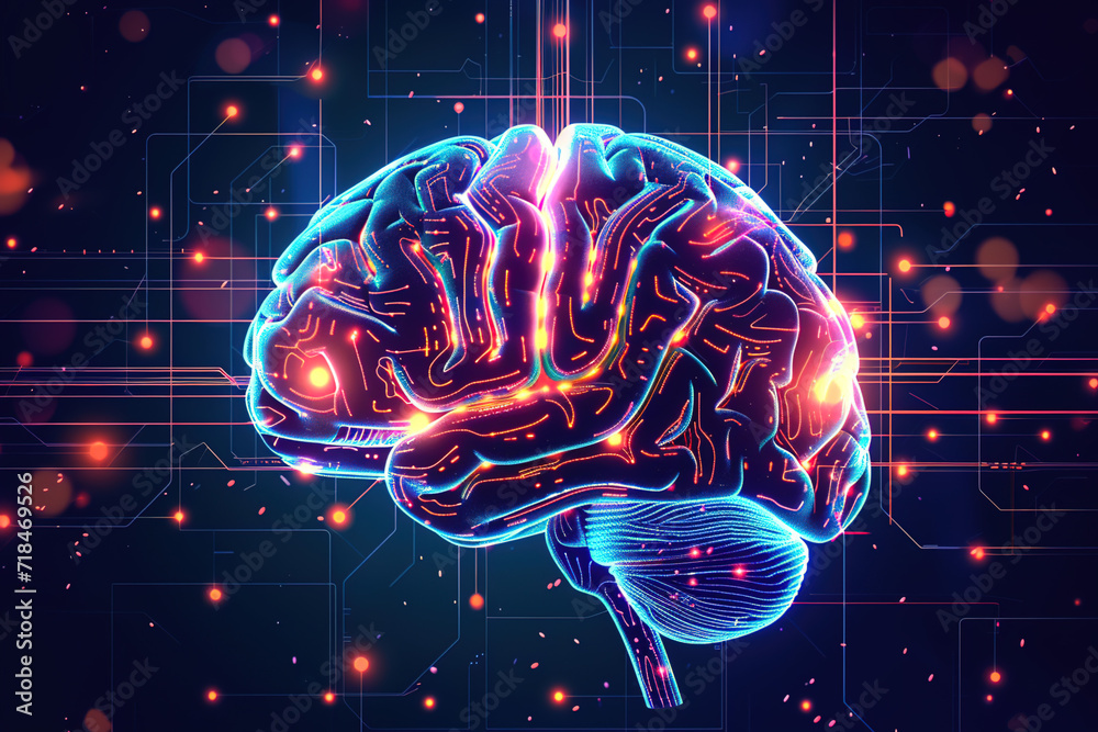Stock-Illustration „AI Brain Cloud Networking, GPU, Crypto, AI ...