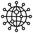 Network Globe Icon Element For Design