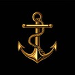 © Matthew - Minimalistic anchor icon in gold on a black background.