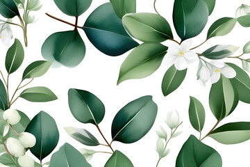 Wall Mural - eucalyptus watercolor illustration: flower illustration for wedding invitations, new year's cards, a