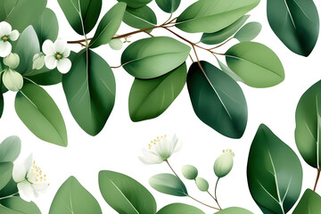 Wall Mural - eucalyptus watercolor illustration: flower illustration for wedding invitations, new year's cards, a