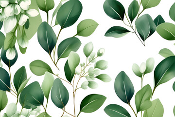 Wall Mural - eucalyptus watercolor illustration: flower illustration for wedding invitations, new year's cards, a