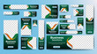 © ahmad - Business Solution web ads banner template design. Modern green layout background. vector