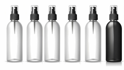 Canvas Print - 3d realistic foam bottles. Mock-up for product package branding.