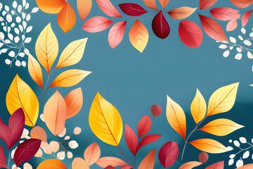 Wall Mural - maple watercolor illustration: watercolor illustration of autumn scenery, used for various applicati