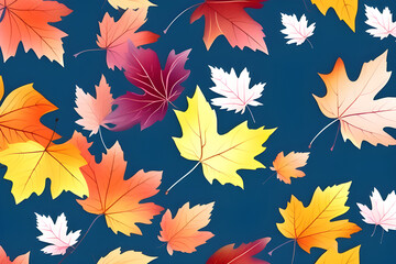 Wall Mural - maple watercolor illustration: watercolor illustration of autumn scenery, used for various applicati