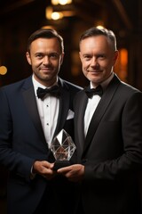Wall Mural - Awards presenter handing over the Business Leader of the Year award, Generative AI