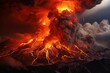 A fearsome volcanic outburst. Generative AI