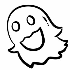 Poster - ghost face icon, outline style