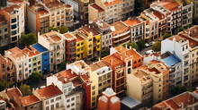 An Aerial View Of A City With Many Buildings Barcelona, Spain, Generative Ai