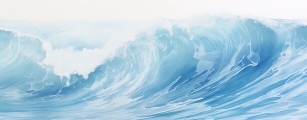 Wall Mural - The waves in the ocean are beautiful blue. generative AI