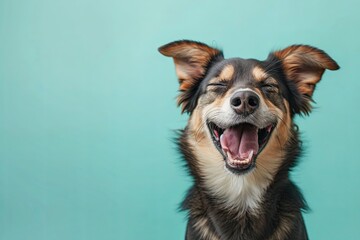 Wall Mural - Portrait of cute dog with eyes closed