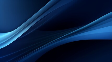 Poster - Dynamic curved lines: minimalistic dark blue abstract background with geometric elements