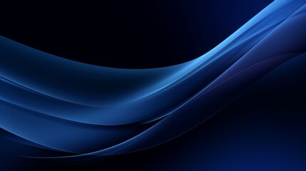 Poster - Dynamic curved lines: minimalistic dark blue abstract background with geometric elements
