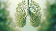 Abstract concept of healthy lungs fresh green lungs.