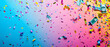 Confetti and Money on Colorful Background