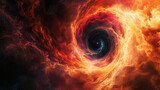 Fototapeta Przestrzenne - Galactic Swirl Black Hole in Cosmic Vortex.