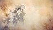 skeleton couple abstract background love till death