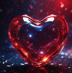 Wall Mural - Glass Heart in a Universe of Love background