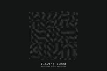 Aufkleber - Abstract Line Matrix Pattern. Noise Flow Dynamic.