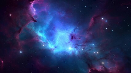 Wall Mural - big blue nebula in deep space