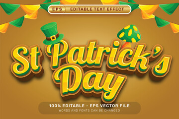 Poster - st patrick's day 3d text effect and editable text effect whit st patrick's day element