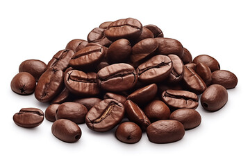 Wall Mural - coffee beans isolated on white background.