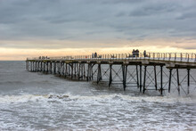Saltburn Pier, Saltburn-by-the-Sea, Redcar And Cleveland, North Yorkshire, On A Winter's Evening.