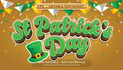 st patrick's day 3d text effect and editable text effect whit st patrick's day element