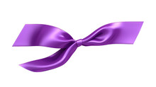 Purple Glosy Elegant Ribbon On Transparent Background