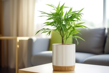 Wall Mural - Bamboo plant pot on living room table