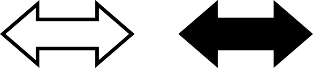 Poster - Two Sided Arrow Icon Set Showing Direction or Distance. Vector Image.