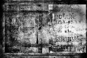 Wall Mural - Abstract grunge stained lettering background. Urban cyber punk wide illustration	
