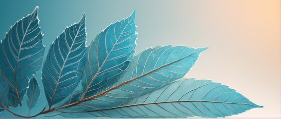  digital art representation of winter leaf patterns on a minimal background