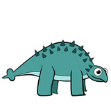 Fototapeta Dinusie - cute character ankylosaurus cartoon dinosaurus for children book illustration